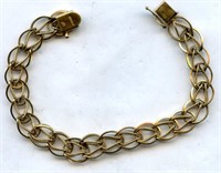 12k GF Double Link Charm Bracelet 7"