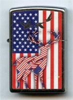 Zipp All American Flag Lighter near mint