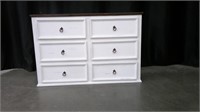 VERY NICE ALL WOOD FARMHOUSE 6 DRAWER ACCENT CHEST