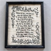 Framed Embroidery Prayer