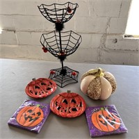 Halloween Napkins, Pumpkin Plate, Pumpkin