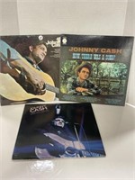3 Johnny Cash LPs