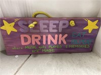 Painted Wood Board Sign 25.5 " x 11 "