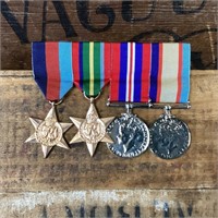 WW2 Pacific & Defence Medals Mounted Reproductions
