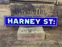 Original Harney St Enamel Sign - Simpson Adelaide