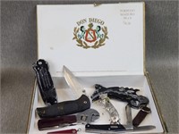 Cigar Box of Misc Knives