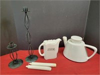 Tazo Tea Making Set - 2 candle holders 15" x 7"