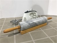 Marble Rolling Pin with stand and a Hand Mixer