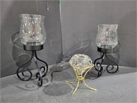 3 Glass Candle holders