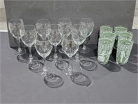 9 Wine Glasses and 6 cups