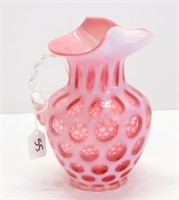 Fenton Cranberry Opalescent Coin Dot Water Pitcher
