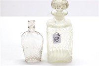Antique Whiskey Decanter & Small Bottle
