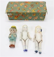 Set of 3 Porcelain Mini Dolls