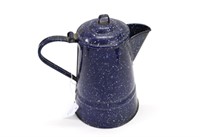Blue Spatter Enamelware Coffee Pot