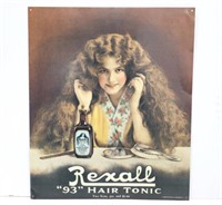 Rexall 93 Hair tonic Metal Sign