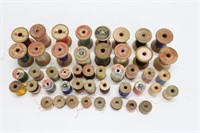 Antique Sewing Thread - wooden spools - 40+ older