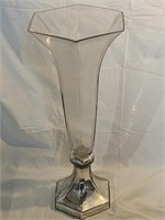 Glass and silver-based vase 18" tall