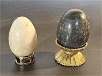 Vintage black onyx egg & Marble egg