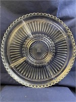 Clear Glass Divided Serving Plater