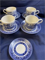 Churchill Blue Willow Cups and Saucers