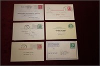 USA 6 DIFFERENT USED POSTAL CARDS 1920-30'S