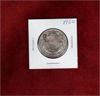 CANADA 1950 SILVER 50 CENT COIN