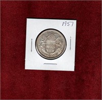 CANADA 1957 SILVER 50 CENT COIN