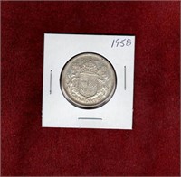 CANADA 1958 SILVER 50 CENT COIN