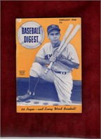 FEBRUARY 1946 ISSUE BASEBALL DIGEST *EXCELLENT*
