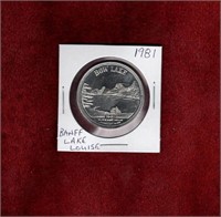 BANFF LAKE LOUISE 1981 SOUVENIR $1 COIN