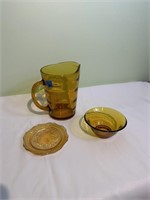 3pc Amber Glassware