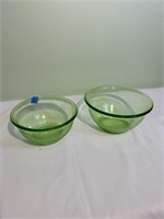 2 Green Mixing Bowls