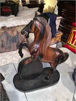 HANDCARVED WOODEN HORSE STATUE