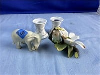 2 Lenox Candle Holders, Lenox Elephant, Flower