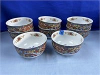 8 Imari Edo Soup Bowls