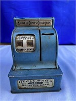 Vintage Uncle Sam's 3 Coin Register Bank