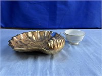Handpainted Gold Shell Dish and Noritake Cup