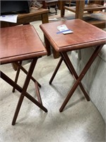 PAIR OF FOLD UP SIDE TABLES