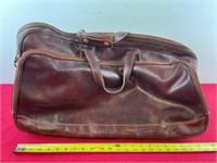VINTAG ITALIAN MADE LEATHER ROLLING DUFFLE