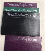 4 proof sets --1975 / 1984 / 1985 / 1995