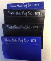 4 proof sets --1971 / 1972 / 1974 x2