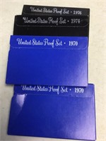 4 proof sets --1970 x2 / 1974 / 1976