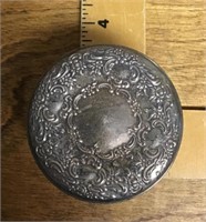 Powder box with sterling lid