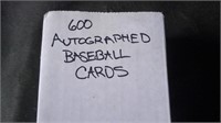 600 BASEBALL CARDS ALL  AUTOGRAPHED / SIGNED
