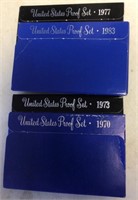 4 proof sets --1970 / 1973 / 1977 / 1983
