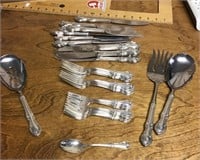 Partial set of sterling silver flatware