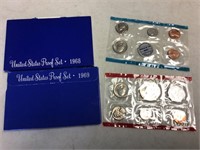 Lot of 2 Uncirculated, 1969 sets + two proof  sets