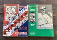 2 vintage 1936 & 1937 Spalding's Baseball Guides