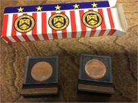 2 commemorative coins + uncirculated 1969 set