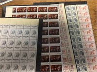 10 sheets of US commemorative stamps